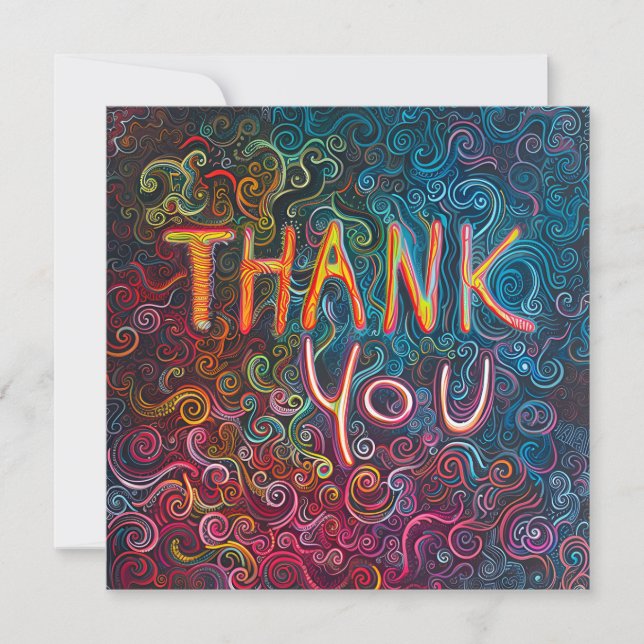 decorative ornate abstract thank you card (Front)