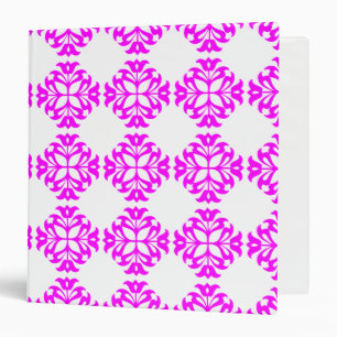 Decorative Ornate Vintage Pink on White Damask Binder