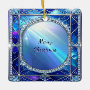 Decorative Oval Blue Frame Ornament