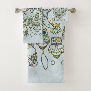 Decorative Owls Bath Towel Set