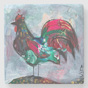Decorative painting acrylic bird  stone coaster