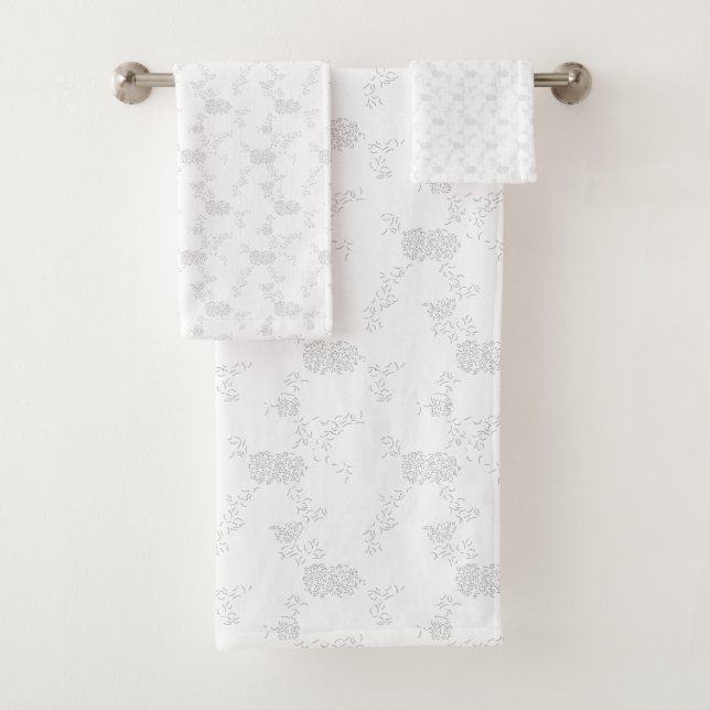 Decorative, Pale Grey Bath Towel Set (Insitu)