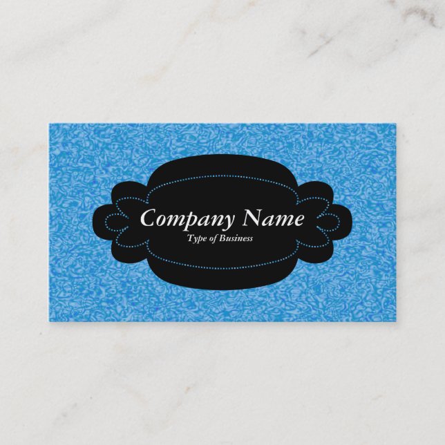 Decorative Panel 01 - Black - Blue Marbling Business Card (Front)