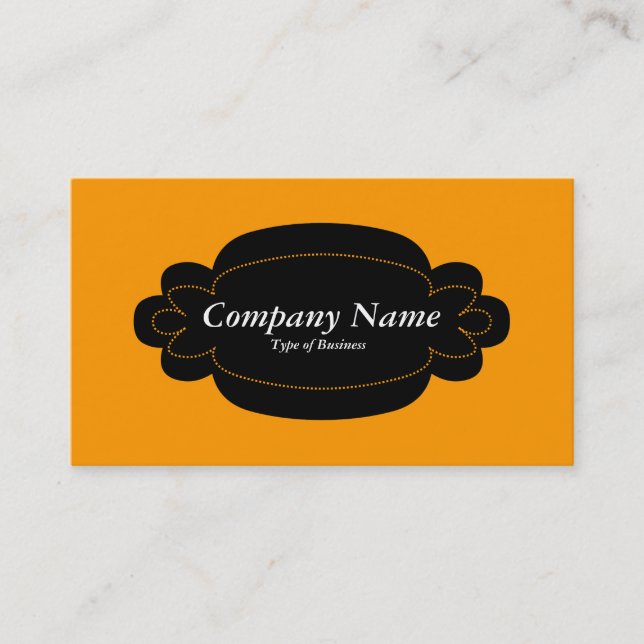 Decorative Panel 01 - Black - Orange Business Card (Front)