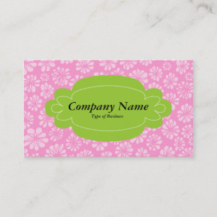 Decorative Panel 01 - Martian Green - Pink Floral Business Card
