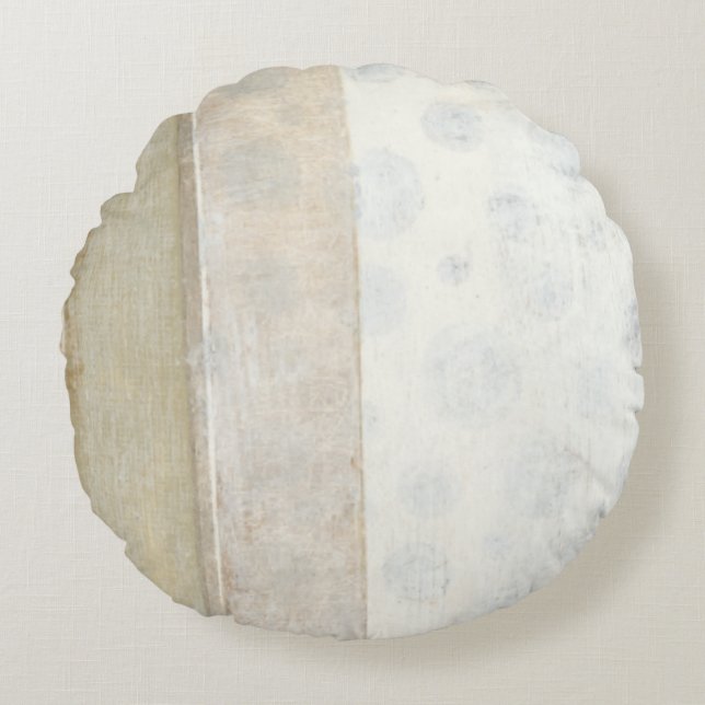 Decorative Panel Painting in Neutral Colours Round Pillow (Front)