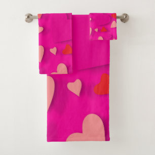 Decorative paper heart 2 bath towel set