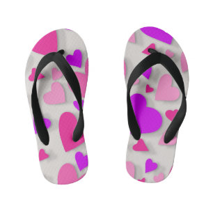 Decorative paper heart 3 kid's flip flops