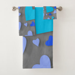 Decorative paper heart 4 bath towel set