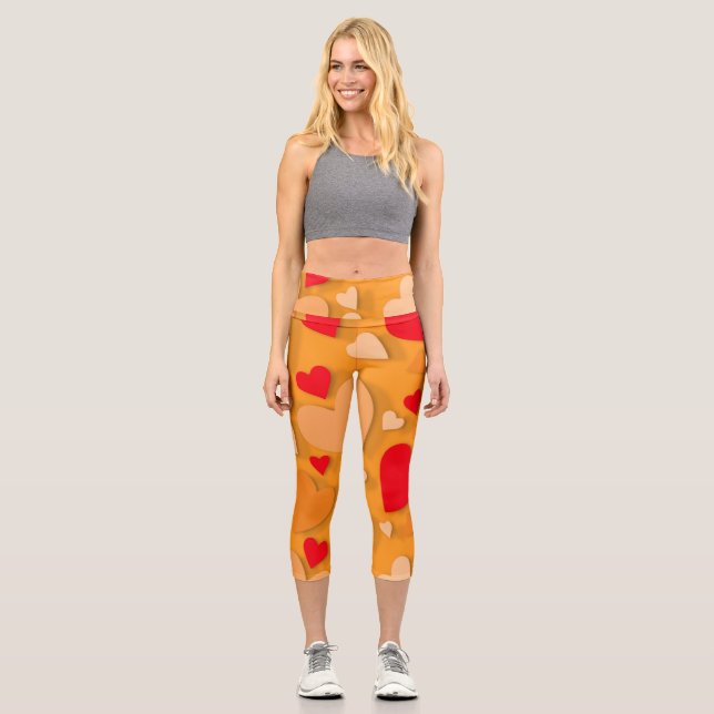 Decorative paper heart 7 capri leggings (Front)