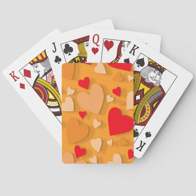 Decorative paper heart 7 playing cards (Back)