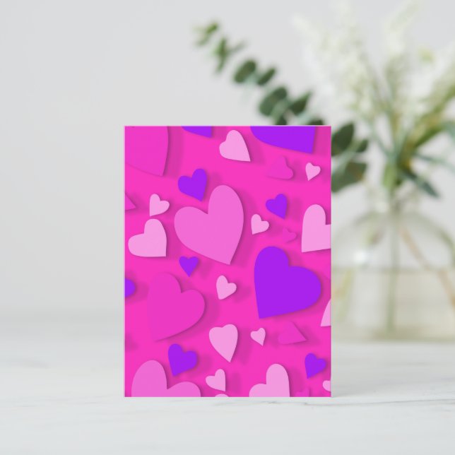 Decorative paper heart 8 holiday postcard (Standing Front)