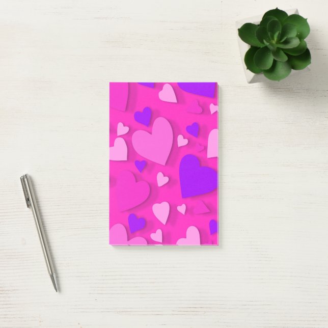 Decorative paper heart 8 post-it notes (Office)