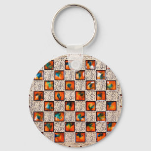 Decorative Patron Image for Basic-Button-Key-chain Keychain