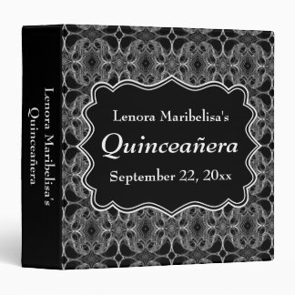Decorative Pattern Black and White Quinceanera Binder