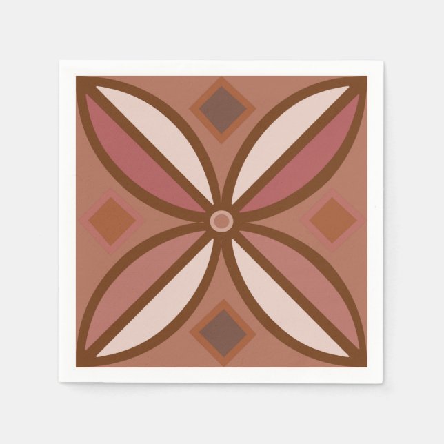 Decorative pattern in rusty pinks and terracottas napkin (Front)