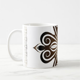 Decorative pattern of brown baroque motif with Flo Coffee Mug