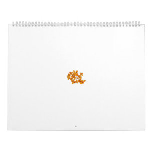 Decorative pattern of orange and white stylized fl calendar