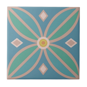 Decorative pattern pretty teals and pinks tile