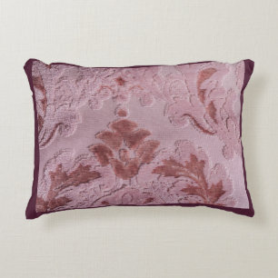 Decorative Pattern Shades of Pink Fabric Texture  Accent Pillow