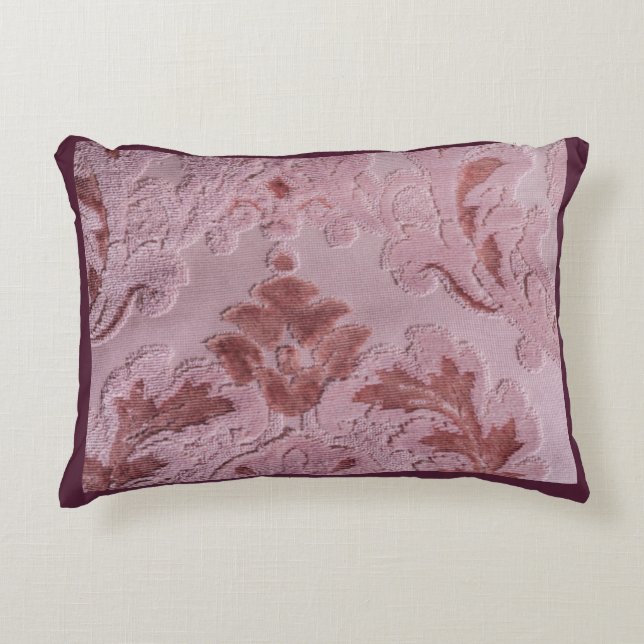 Decorative Pattern Shades of Pink Fabric Texture  Accent Pillow (Front)