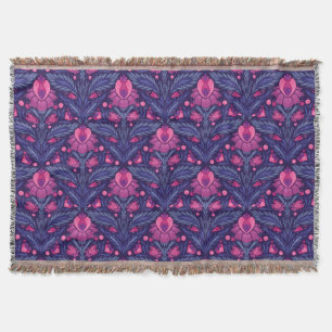 Decorative pattern with hearts throw blanket