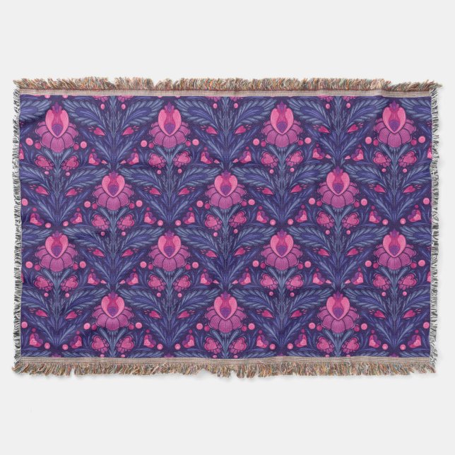 Decorative pattern with hearts throw blanket (Front)