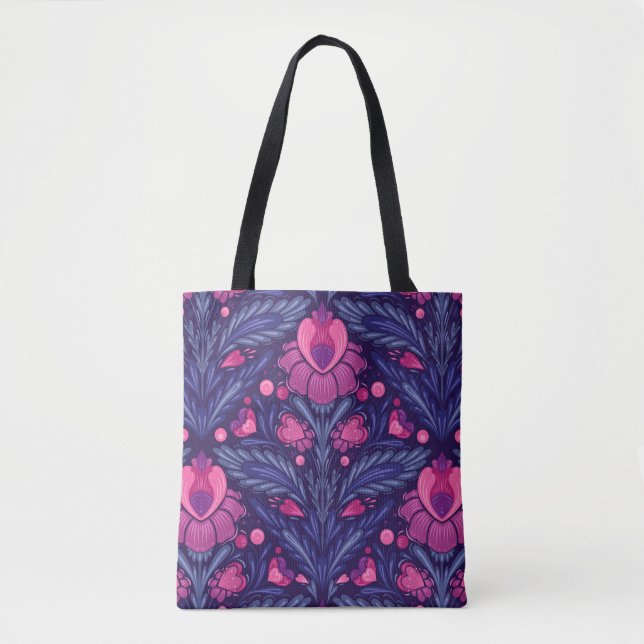 Decorative pattern with hearts tote bag (Front)