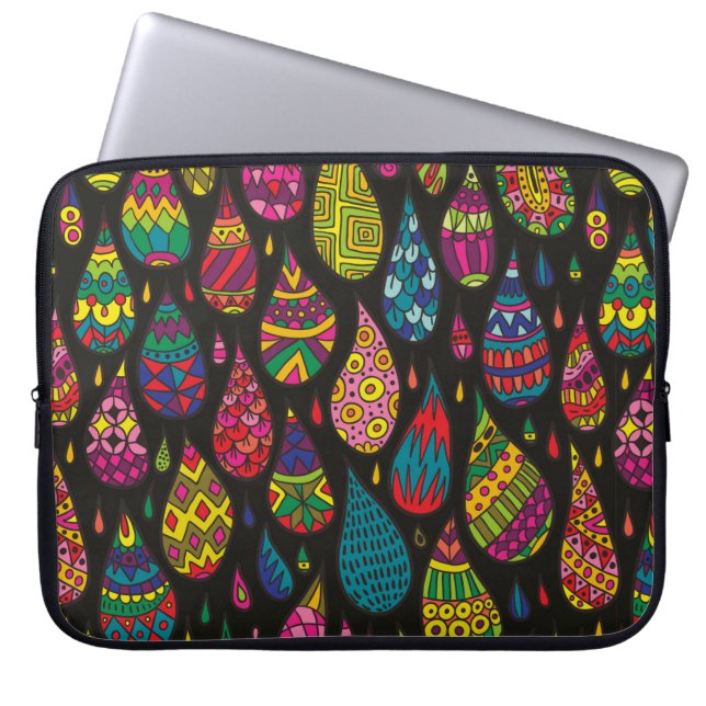 Decorative patterned drops seamless background. Br Laptop Sleeve (Front)