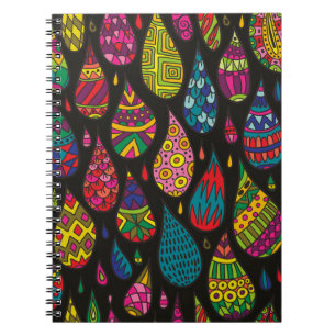 Decorative patterned drops seamless background. Br Notebook