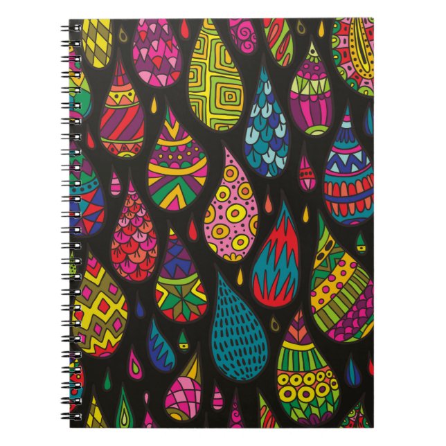 Decorative patterned drops seamless background. Br Notebook (Front)