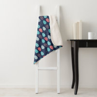 Decorative Patterned Egg Pattern on Dark Blue