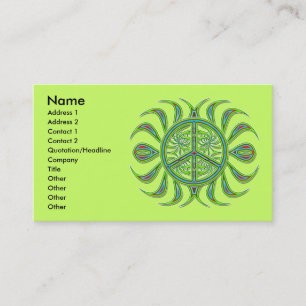 DECORATIVE PEACE SIGN BUSINESS CARDS