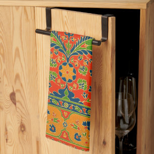 Decorative Persian Floral Print Kitchen Towel