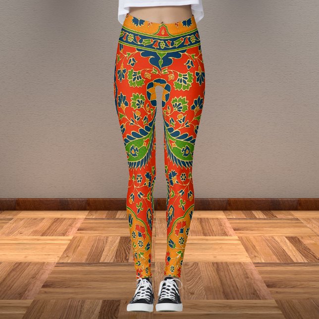 Decorative Persian Floral Print Leggings (Creator Uploaded)
