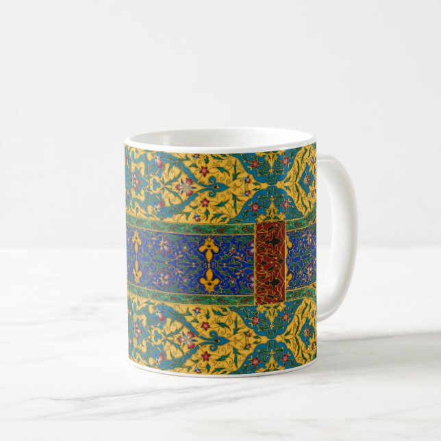 Decorative Persian Intricate Floral Pattern Coffee Mug (Front Right)