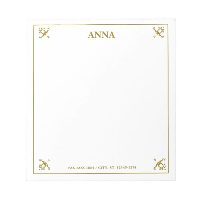 Decorative Personalized Notepad (Front)
