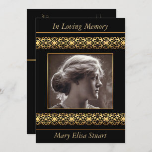 Decorative Photo Frame Memorial Service Invitation