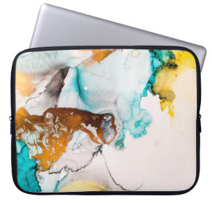 Decorative Picture. Decorative Paint. Alcohol Ink Laptop Sleeve