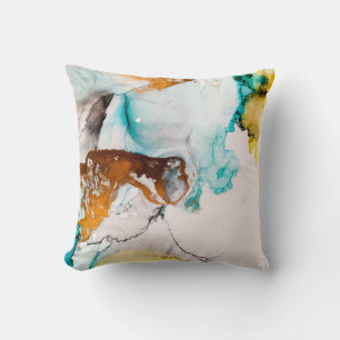 Decorative Picture. Decorative Paint. Alcohol Ink  Throw Pillow