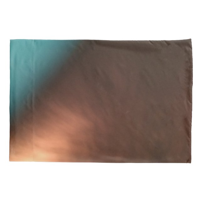 Decorative Pillow Case in Teal and Copper Browns (Back)