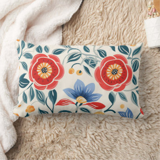 Decorative pillow with a vibrant floral design