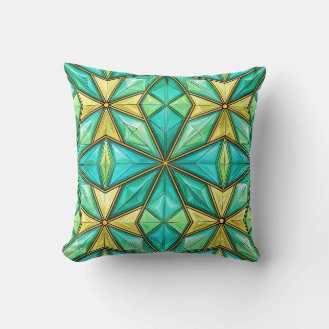Decorative pillow with geometric pattern  (Front)