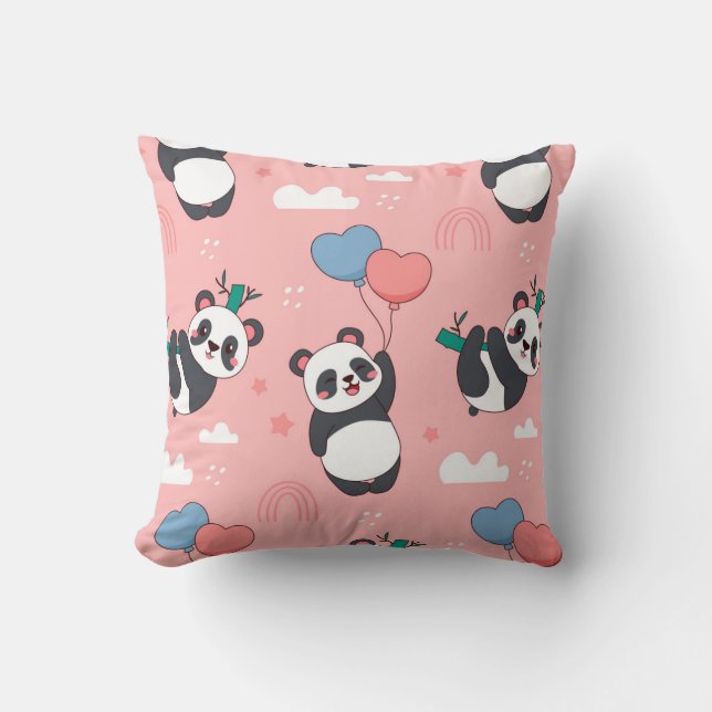 Decorative pillow with pandas (Front)