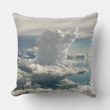 Decorative Pillow with Unique Clouds and Ocean Vie