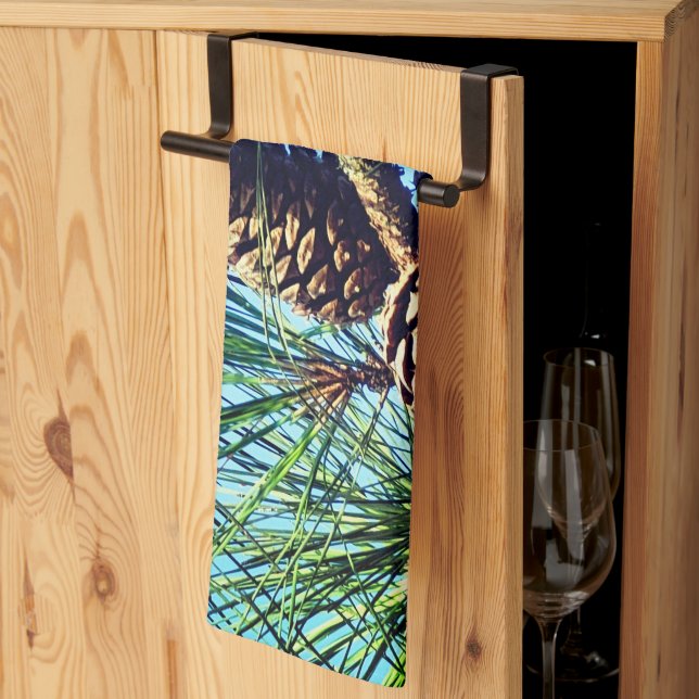 Decorative Pine Cone Kitchen Towel (Thirds Fold)