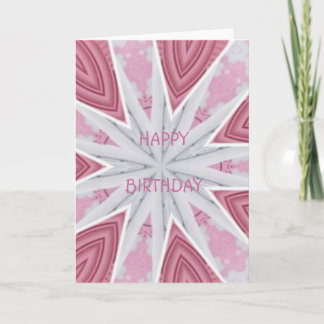 Decorative Pink Kaleidoscope Happy Birthday Card