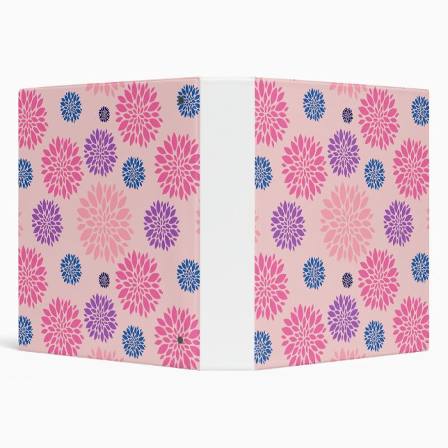 Decorative Pink Purple and Blue Floral Pattern Binder (Background)