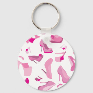 Decorative pink shoe template keychain