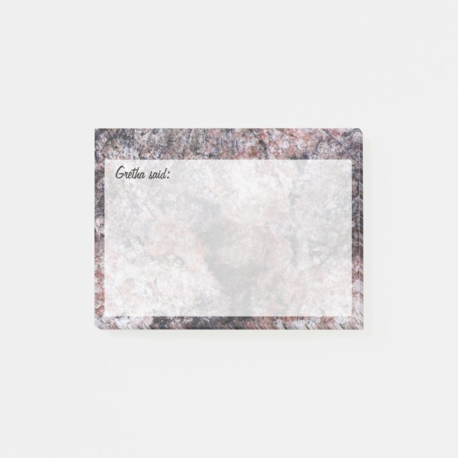 Decorative Pinkish Rock Texture with Text Post-it Notes (Front)